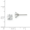 thumbnail image 3 of Stainless Steel Polished 6mm Princess Square CZ Stud Post Earrings; for Adults and Teens; for Women and Men, 3 of 3