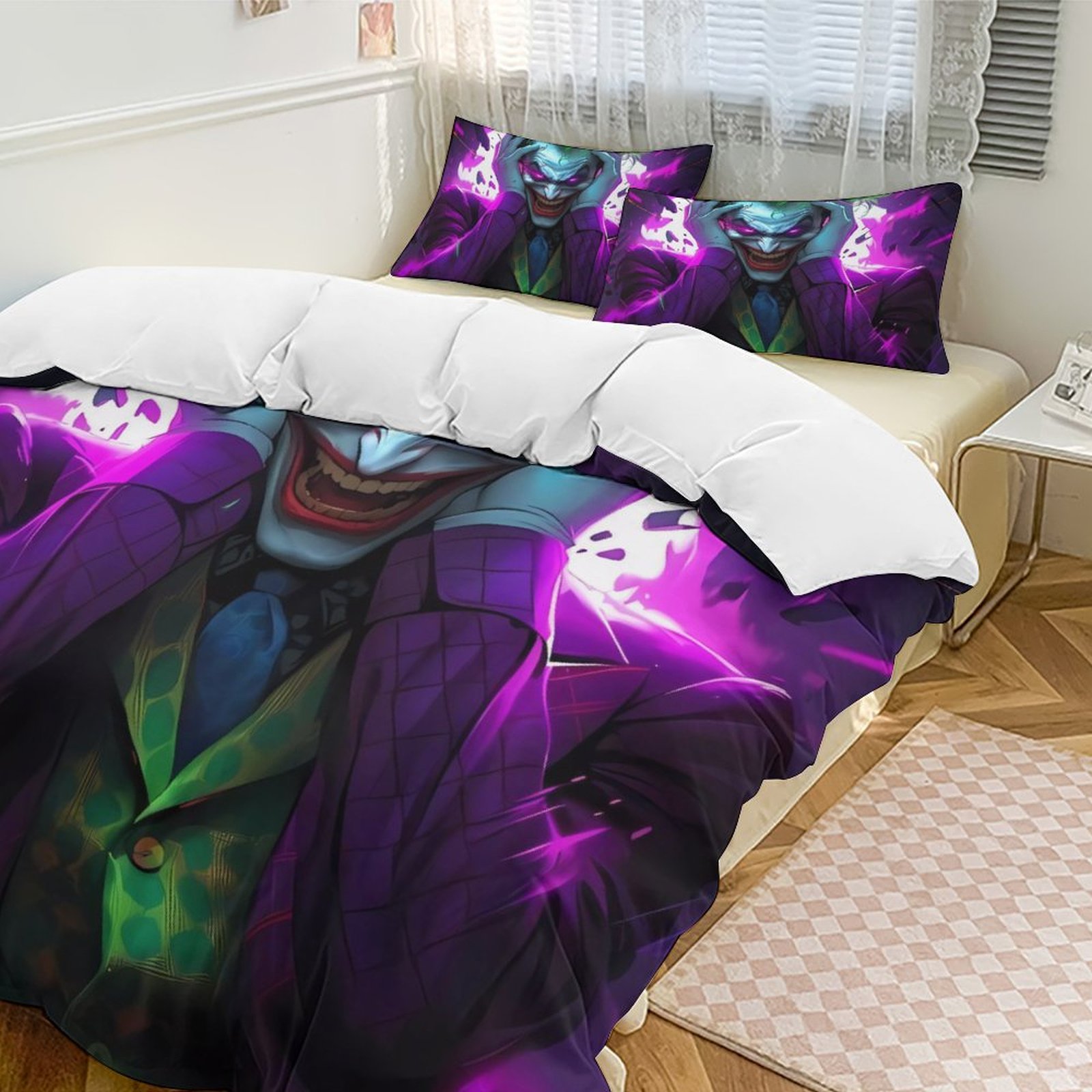 Clown 3-Piece Bedding Set, Printed Quilt Set Twin Size, Full Size,Queen Size,King Size,for Men Women Children Boy Girl Teen Kids (1 Duvet Cover, 2 Pillowcases) Bed Set 86"x70"