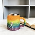 thumbnail image 5 of TIELUTT 3D Sci Fi Robot Mug Novelty Coffee Cup with Embossed UFO Design Color Changing Glass with Stainless Steel Rim Wooden Coffee Mug Set Unity Cup 1950's Juice Glasses Cup Set Kitchen Cups Glass S, 5 of 5