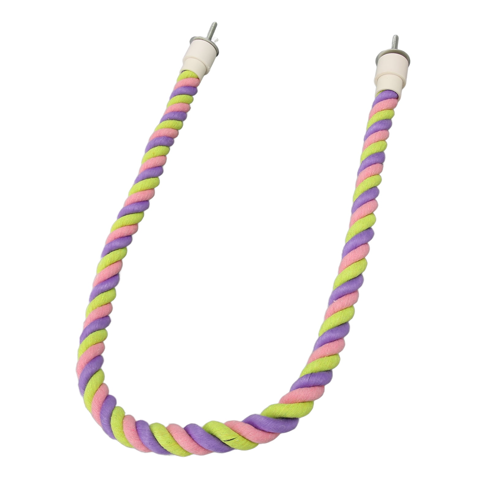 Suodoka Bungee Bird Rope Perch, Pastel Cotton Climbing Toy for Budgies Conures, Large (31.5 inches / 80 cm)
