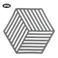 thumbnail image 2 of Almohadilla para tazas Jadeshay 4 Uds. TPR Gris Tipo hexagonal, 2 of 8