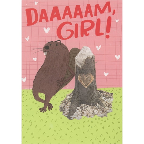 Designer Greetings Daaam Girl: Beaver Leaning Against Tree Stump Funny ...