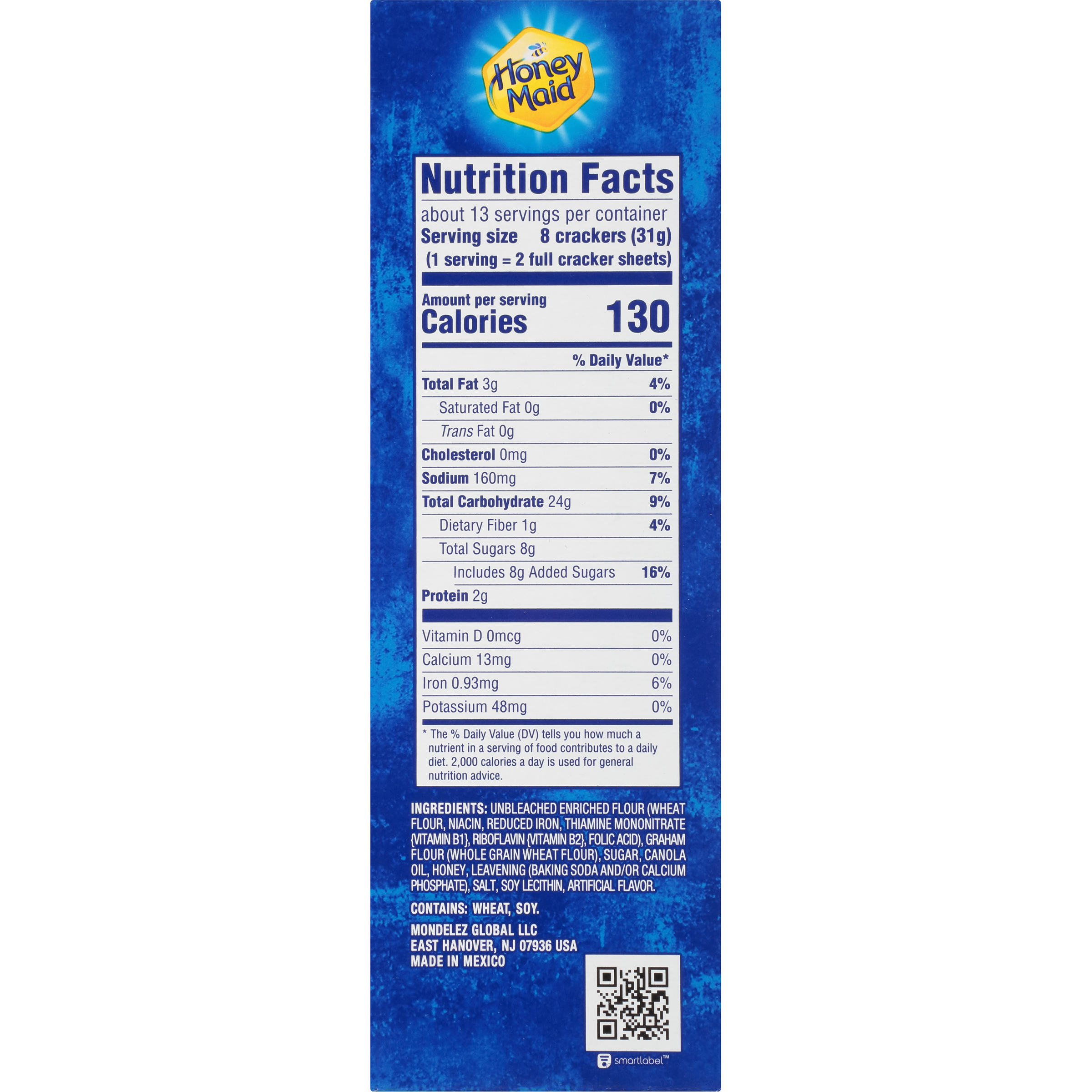 how many calories in honey maid graham crackers