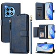 thumbnail image 1 of Funda para Oneplus ACE3 5G con cremallera tipo cartera, tarjetero, marco de fotos, soporte y cordón, de piel sintética. azul, 1 of 5