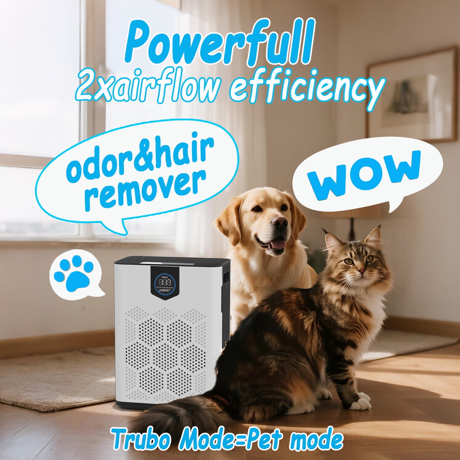 NUTROMO Smart HEPA 14 Air Purifiers for Home Large Room up to 2215 Sq Ft, APP Smart Control, CADR 400m³/h, 2 Washable Filters, PM 2.5 Display, Remove Allergies Dust Pet Hair, 22dB
