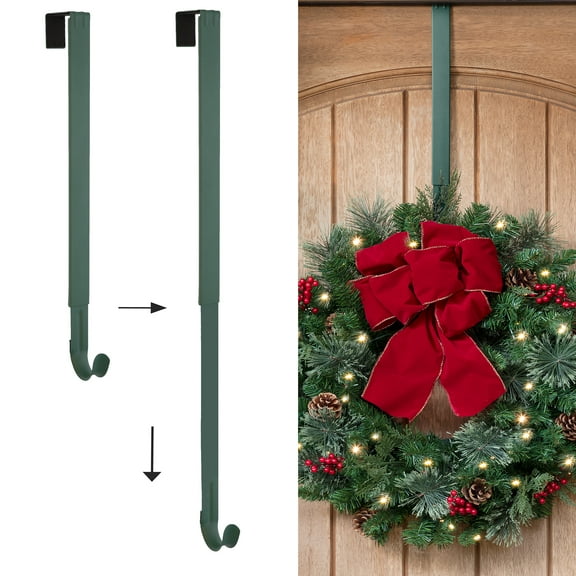 Haute Decor Adapt Adjustable Length Wreath Hanger - Green- Holds up to 20 lbs.
