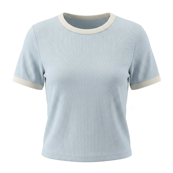 Playera Quarry para Dama, Manga Corta Azul Talla G