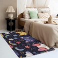 thumbnail image 3 of Cat Rugs Room Decor - 4x5 Rug - Cat Rug - Cute Cartoon Kitten Area Rug - Kids Navy Blue Kawaii Rugs - Girls Floral Animal Carpet, 3 of 7