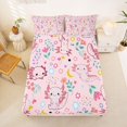 thumbnail image 5 of Manfei Adorable Axolotl Queen Sheets,Floral Seamless Print Queen Sheet Sets For Girls,Pink Pastel,4-Piece,1 Flat Sheet,1 Fitted Sheet and 2 Pillowcases, 5 of 7