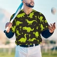 thumbnail image 6 of Balery Cute Cartoon Dinosaurs Baseball Jersey for Men Casual Button Down Shirts Short Sleeve Active Team Sports Uniform-XX-Large, 6 of 9