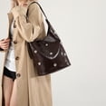 thumbnail image 4 of Diconna Women Shoulder Bag, Large Capacity Riveted Handbag Underarm Bag Lightweight Bucket Bag, 4 of 8