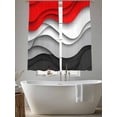 thumbnail image 6 of Red Black Ombre Semi Sheer Curtains 63 Inch Length 2 Panels Set, Modern Abstract Moire Art Geometric Sheer Kitchen Curtain Privacy Voile Window Curtain for Living Room Bedroom Rod Pocket Drapes, 6 of 7