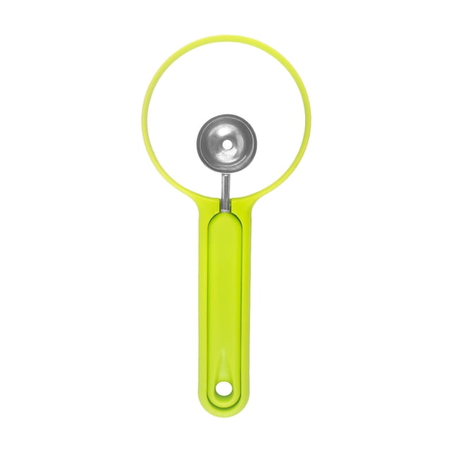 Iumwxz Stainless Steel Watermelon Fruit Digging Spoon Set Multi Functional Melon Baller Divider Fruit Salad Carving Slicer Cutter Kitchen Tool for Home Dessert Garnish Green