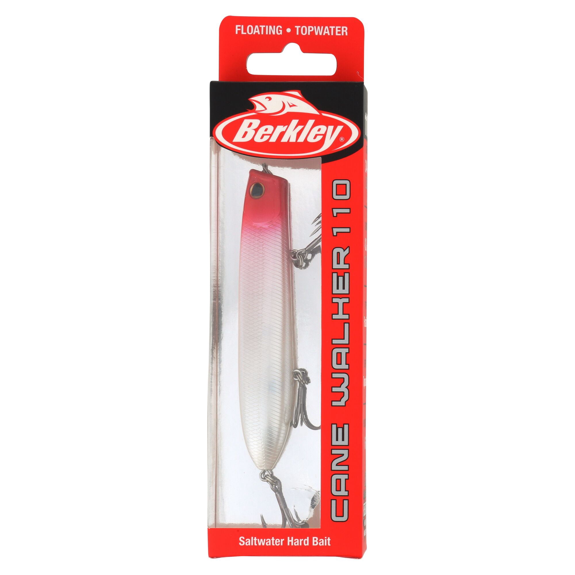 Berkley Cane Walker Saltwater, 4.3 in, Topwater Baits, Red Head (1 Count)