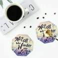 thumbnail image 5 of Balery 4 Pcs Not All Those Who Wander Are Lostleather Coasters Set, Drink Table Cup Coasters For Living Room Kitchen Coffee Decor, 5 of 9