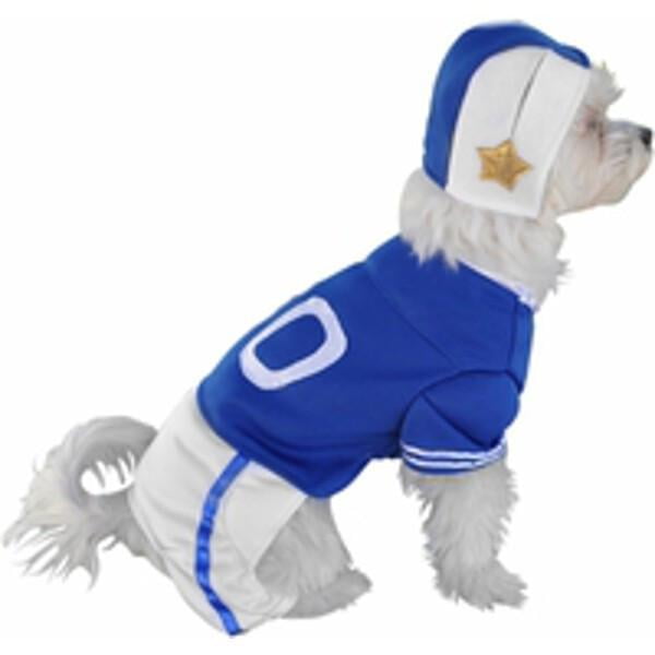 Blue Football Player Dog Costume~X-Small 8 Inches / Blue 