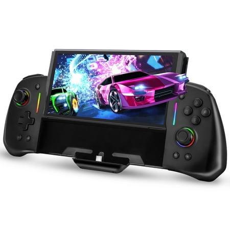 EEEkit Switch Controller Fit for Nintendo Switch, RGB One-Piece Switch Pro Controller Replacement for Joy-con with 6-Axis Gyro, TURBO, Dual Motor Vibration, Handheld Grip Remote for Switch Gaming