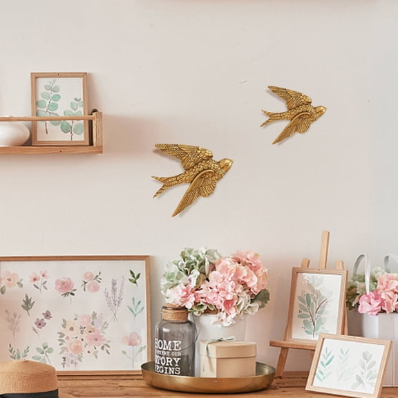 MORESEC under $5 2Pcs Vintage Swallow Wall Decor, Vintage Swallow Wall Hanging Decor, Retro Metal Bird Wall Art Sculpture, Farmhouse Country Wall Decoration, Indoor Outdoor Garden Ornament