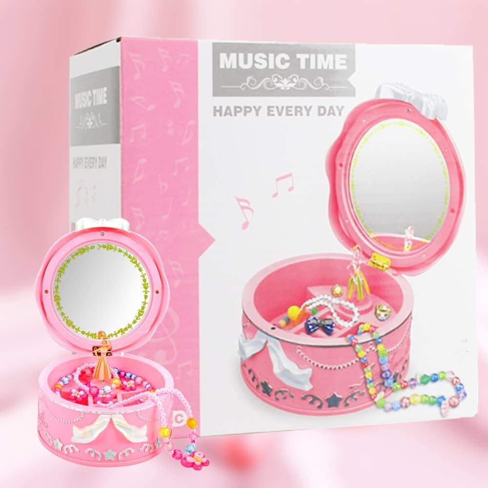 YANSION Music Box for Girls, Round Music Box for Girls with