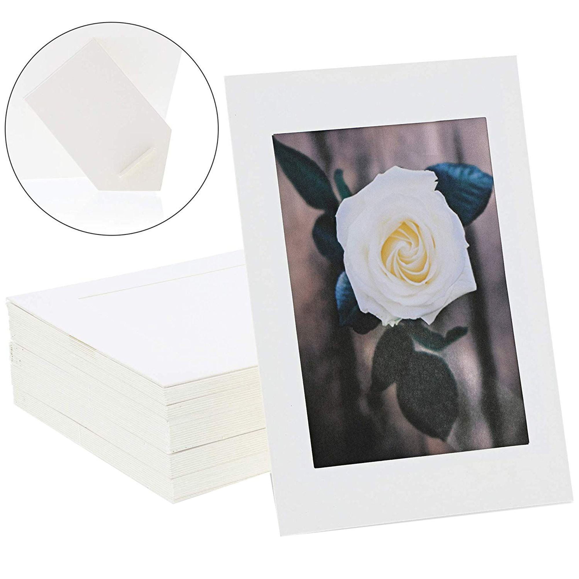 Cardboard Photo Picture Frame Easel (50 Pack) 4 X 6 Inches, White