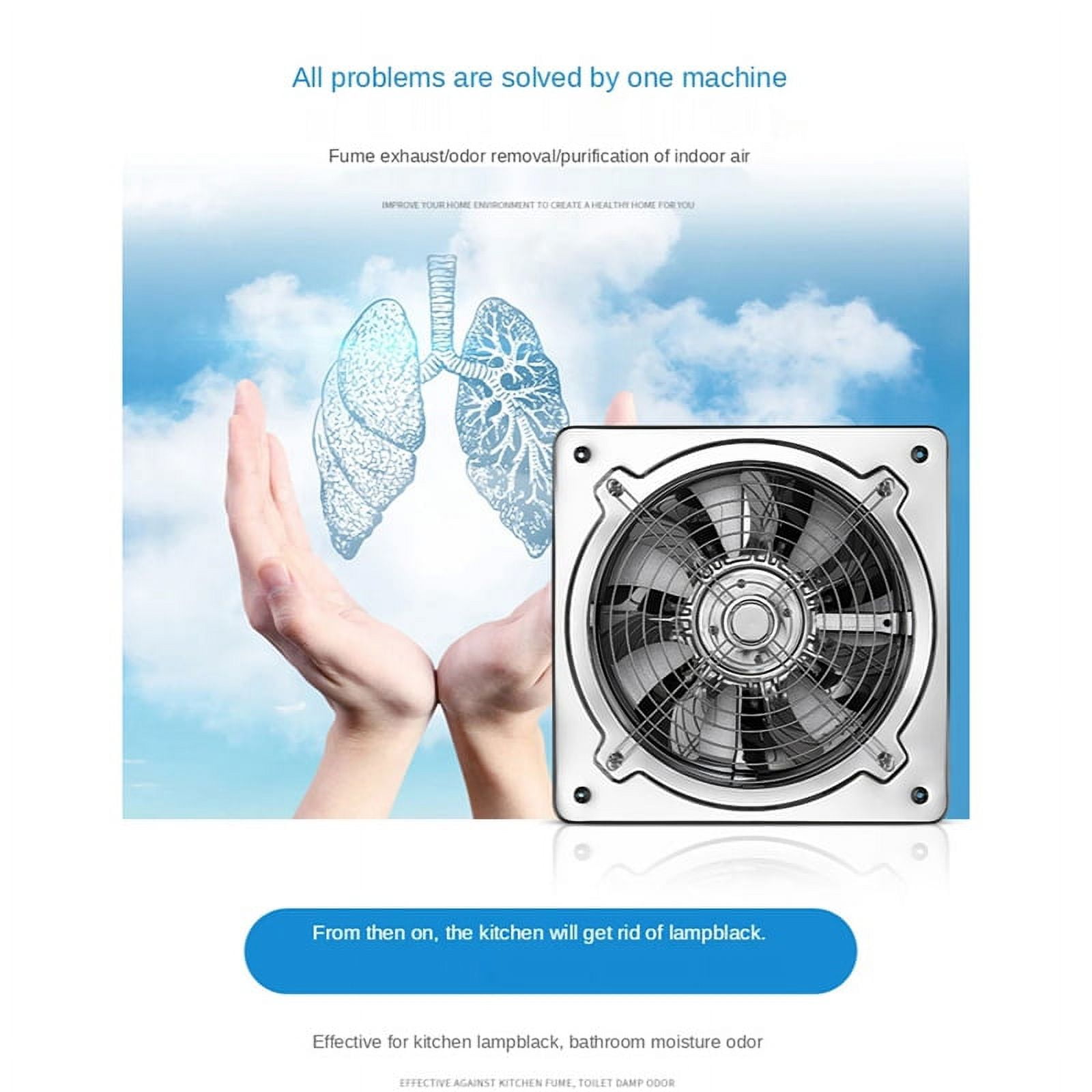 7Inch Booster Fan Extractor Exhaust Fan Ventilation Pipe Fan for Bathroom Toilet Kitchen Wall Window Stai