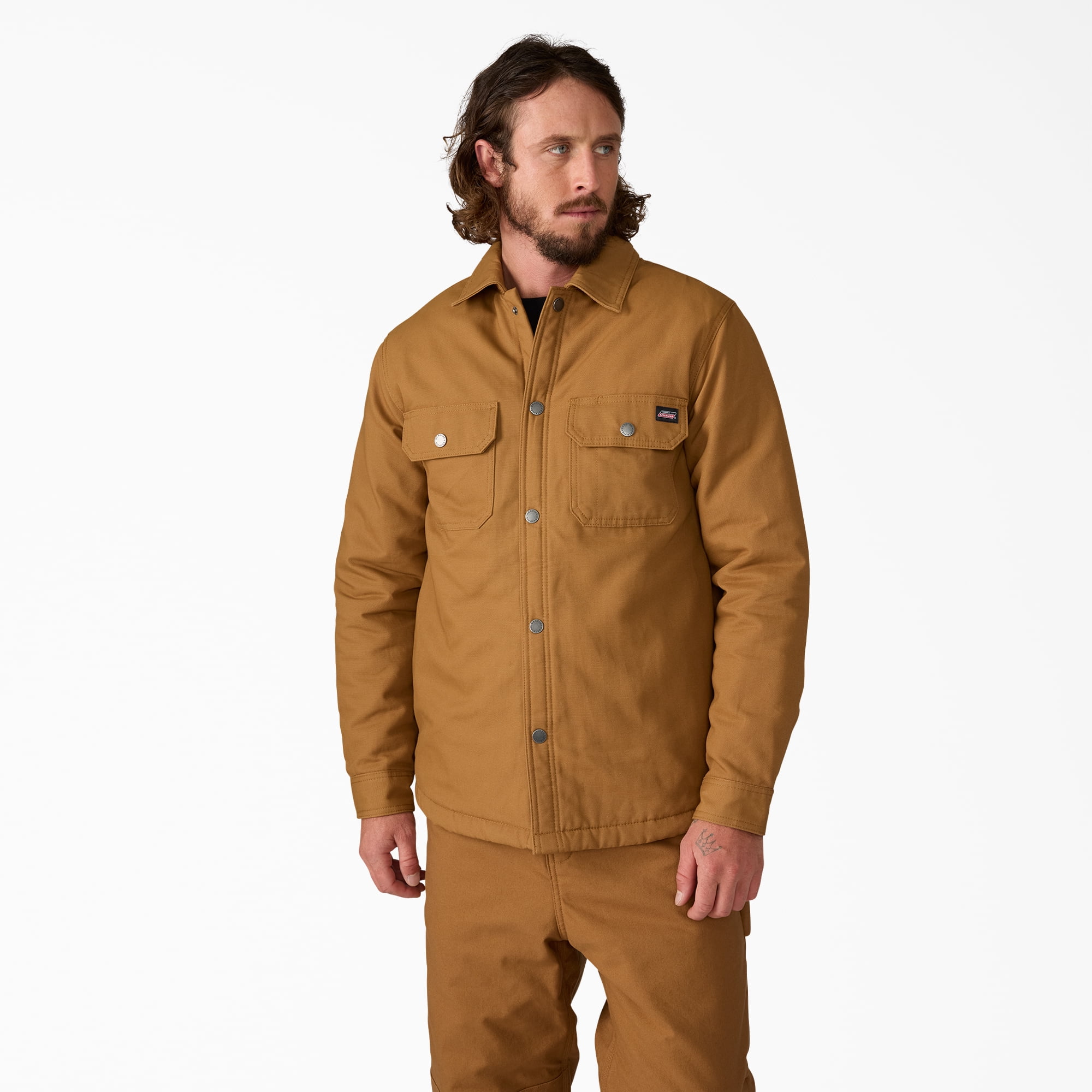 Genuine Dickies Flannel Lined Canvas Shirt Jacket