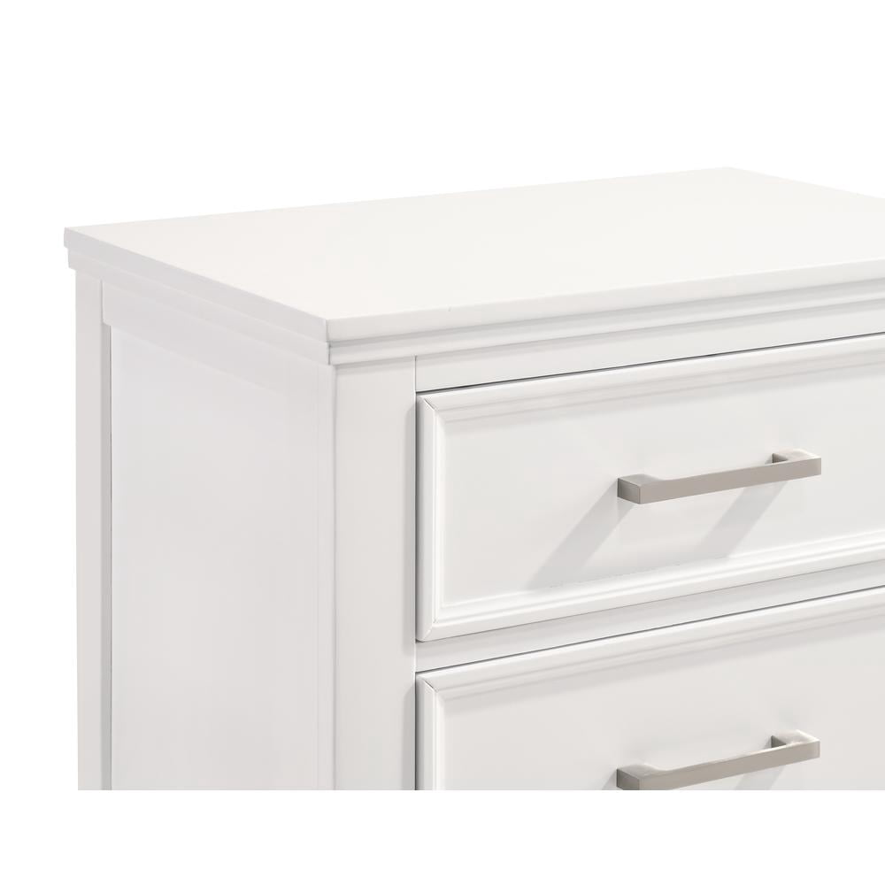 New Classic Furniture Andover Wood Nightstand with 2 Drawers in White