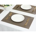 thumbnail image 6 of REGALWOVEN Placemats Set of 8, Vinyl  Placemats for Kitchen Dining Table Decor Washable Heat Resistant Table Placemats Wipeable Table Mat Brown 18*12in, 6 of 7