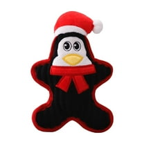 Harliver Christmas Plush Interactive Dog Squeaky Toys, Pet Chew Toys Chew Training Toys, Xmas Gift for Small Medium Large Pet included Santa Claus Penguin Snowman （Black Penguin）