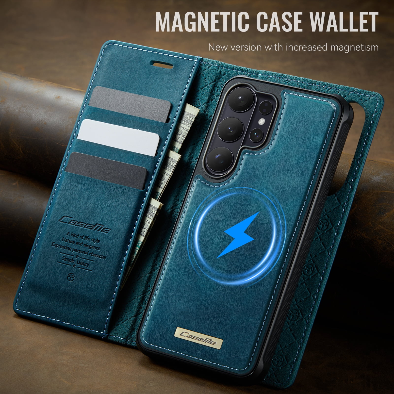 New Phone Case For Samsung Galaxy S26 Ultra, Business Leather Shockproof Flip Stand RFID Card Slots 2-in-1 Detachable Magnetic Wallet Case Cover,Green