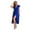Dark Blue, variant on Women's Ruffled Surplice Tie Waist Midi Dress with Slit 100% Polyester Fabric Perfect for Parties and Everyday