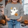 thumbnail image 2 of Zylarhe Halloween Sweatshirts for Kids Kids Halloween Print Long Sleeve Pullover Hooded Sweatshirt Boys Girls Cozy Grey 3-4 Years, 2 of 4