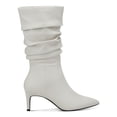 thumbnail image 2 of ALFANI Womens Ivory Ruched Padded Lissa Pointed Toe Stiletto Zip-Up Dress Slouch Boot 8 M, 2 of 3
