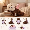 thumbnail image 2 of Tezituor 4Pcs Sea Otter Stuffed Animal with 2 Baby Otter and 1 Shell Backpack Plush, 2 of 8