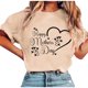thumbnail image 1 of Tops de Manga Corta de Verano para las Mujeres Imprimir Blusa de Cuello Redondo, Moda Ligera de Poliéster Spandex, 1 of 3