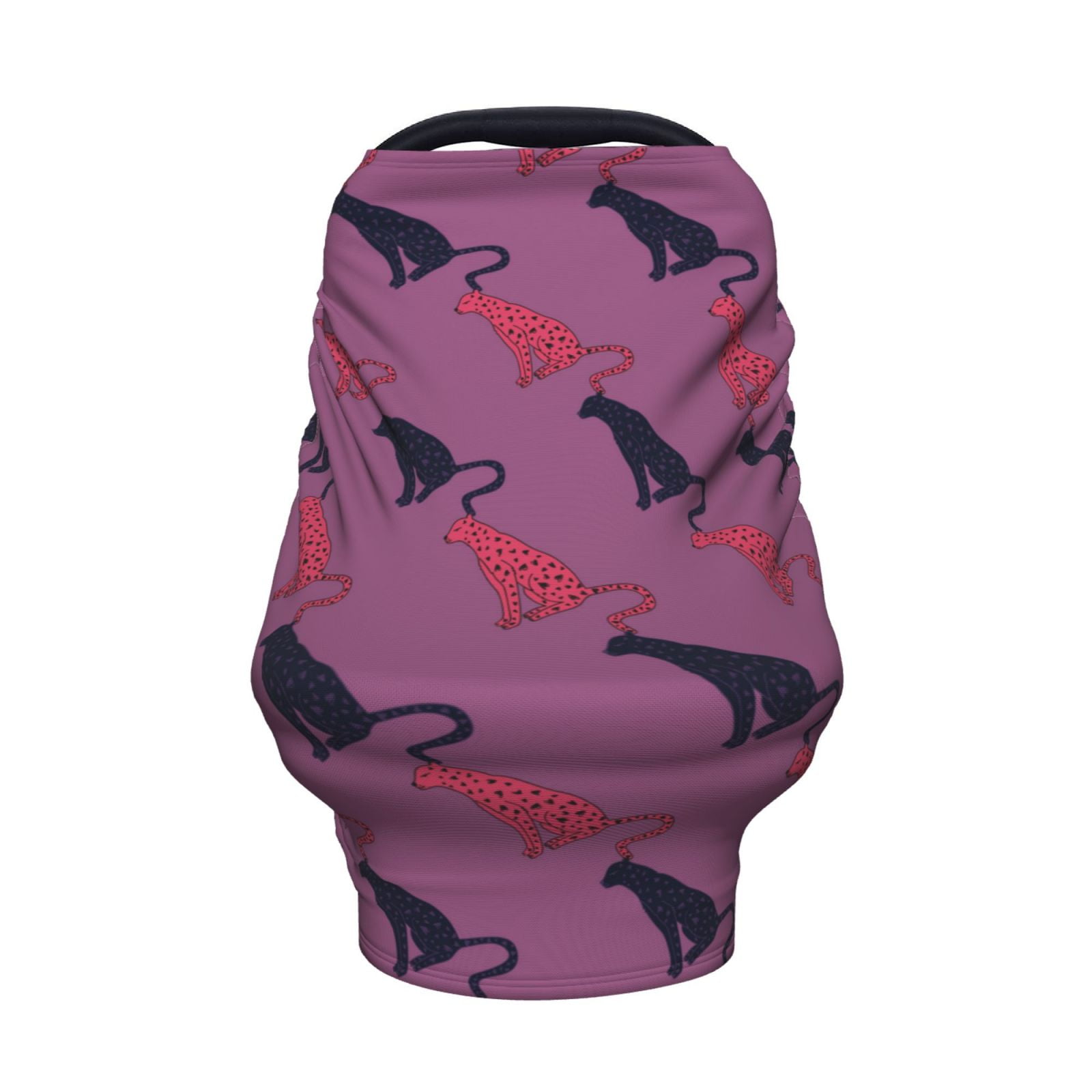 Fotbe Leopard Print Pattern Car Seat Covers for Babies, Nursing Breastfeeding Cover Infant Carseat Canopy, Soft Stretchy Carrier Cover