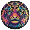 thumbnail image 3 of Tiger Animal Graffiti Soft Bedroom Round Area Rug, Washable Cute Nursery Circle Throw Mat, Non-Slip Contemporary Small Low Pile Floor Carpet for Dorm Bedside, 3 of 6