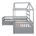 thumbnail image 4 of Noble House Yorke Twin Size House Platform Bed with 3 Storage Drawers, L-Shaped Solid Wood Frame, Gray, 4 of 13