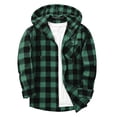 thumbnail image 3 of Horkkom Button Down Shirts for Women Flannel Plaid Print Hoodies Shirts Fall Casual Loose Tops S, 3 of 4
