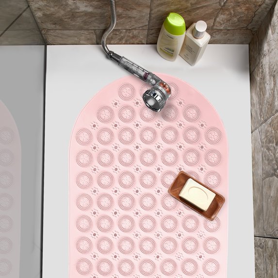 Sussexhome Oval Foot Massage Removable Bathtub Mat with Suction Cups and Drain Holes, Washable Bath Mat, Non Slip Bathtub Mat, BPA and Latex Free, Shower Equipment