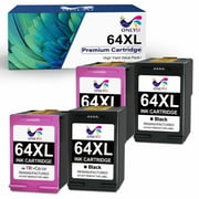 ONLYU Compatible 64XL Ink Cartridge Replacement for HP Ink 64 XL HP 64 Ink for HP Envy Photo 7855 7858 7155 6255 6252 Envy Inspire 7955e 7255e Tango Series Printers (2 Black, 2 Tri-Color)
