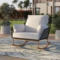 thumbnail image 1 of HOMETRENDS Sienna Steel Outdoor Cuddle Rocking Chair with Cushions, Off-White, 1 of 11