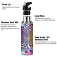 thumbnail image 3 of Yayeee 20oz Insulated Water Bottle Double Wall Stainless Steel with Flip Straw Lid, Green Wavy Plaid, 3 of 7