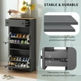 thumbnail image 4 of PORKISS Shoe Cabinet, Wood Entryway Cabinet with 2 Flip Drawers, Modern Shoe Rack with Drawer and Adjustable Panel for Hallway, Grey, 4 of 12