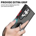 thumbnail image 4 of CoverON For Samsung Galaxy S22 Ultra Phone Case, Ring Holder Kickstand Magnetic Mount Clear Hard Back Cover Rubber Bumper, Black, 4 of 8