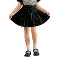 thumbnail image 2 of hengsof Bow Accent Tiered Mini Skirt for Girls, Flared Party Skirt with Elastic Waist, Sweet Style Dance Skirt for Performances, Size 3-14 Years, 2 of 5