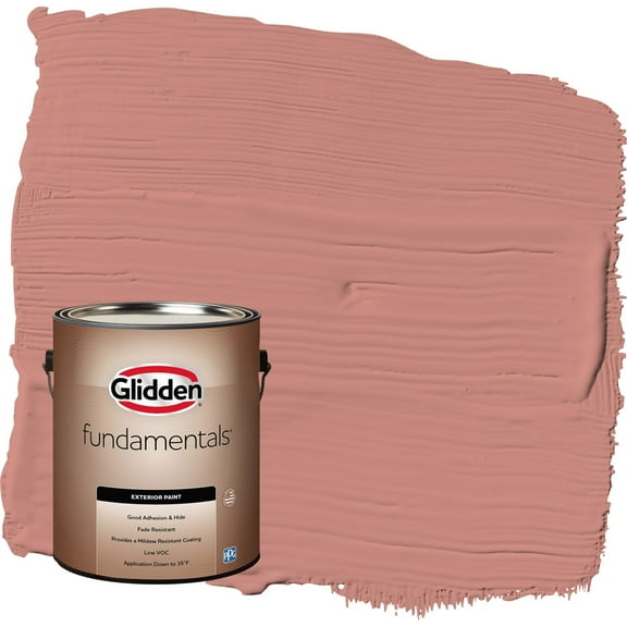 Glidden Fundamentals Sunstone / Orange Satin Exterior Paint, 1 Gallon