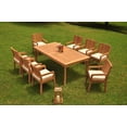 thumbnail image 5 of Grade-A Teak Dining Set: 8 Seater 9 Pc: 83" Rectangle Table And 8 Maldives Arm Chairs Outdoor Patio WholesaleTeak #51ML1809, 5 of 6