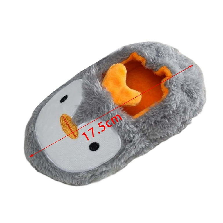 Children s Adorable Penguin Toddler Slippers Warm Soft Suede Nonslip House Shoes for Girls Boys 17.5cm Walmart