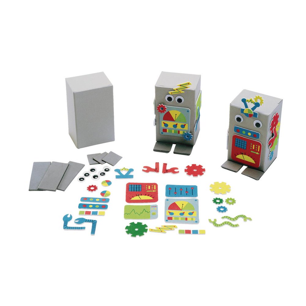 Colorations DIY Robot Foam Craft Kit for Kids, Set of 12, EVA Foam